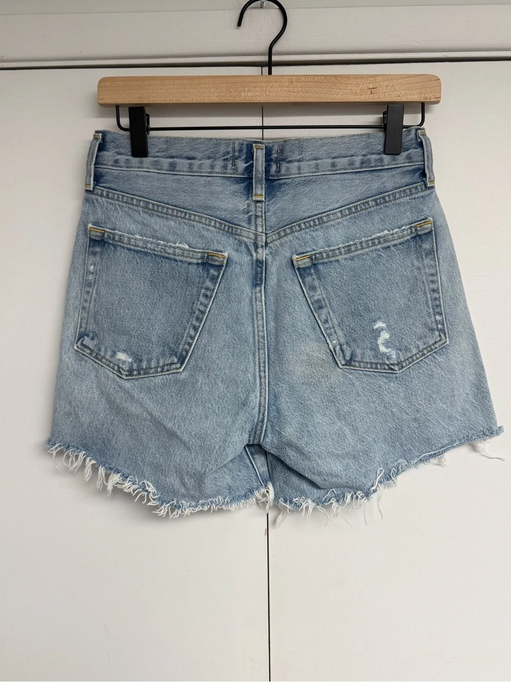 AGOLDE Parker Long Swapmeet Distressed Denim Shorts 24